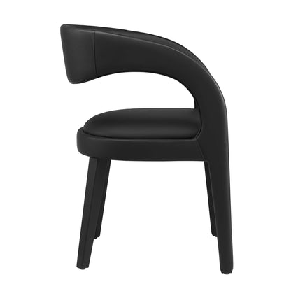 Modway - Pinnacle Vegan Leather Dining Chair Set of 2 by Modway  Bar and Dining Dining Chairs Black - EEI-6561-BLK