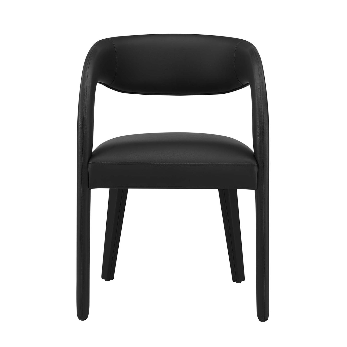 Modway - Pinnacle Vegan Leather Dining Chair Set of 2 by Modway  Bar and Dining Dining Chairs Black - EEI-6561-BLK