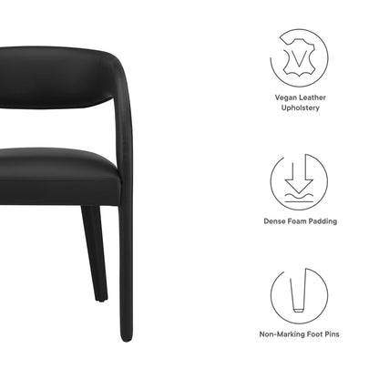 Modway - Pinnacle Vegan Leather Dining Chair Set of 2 by Modway  Bar and Dining Dining Chairs Black - EEI-6561-BLK