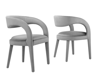 Modway - Pinnacle Performance Velvet Dining Chair Set of 2 by Modway  Bar and Dining Dining Chairs Gray - EEI-6563-GRY