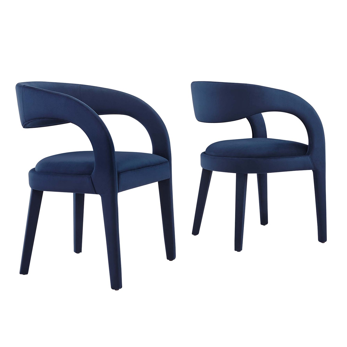 Modway - Pinnacle Performance Velvet Dining Chair Set of 2 by Modway  Bar and Dining Dining Chairs Blue - EEI-6563-MID