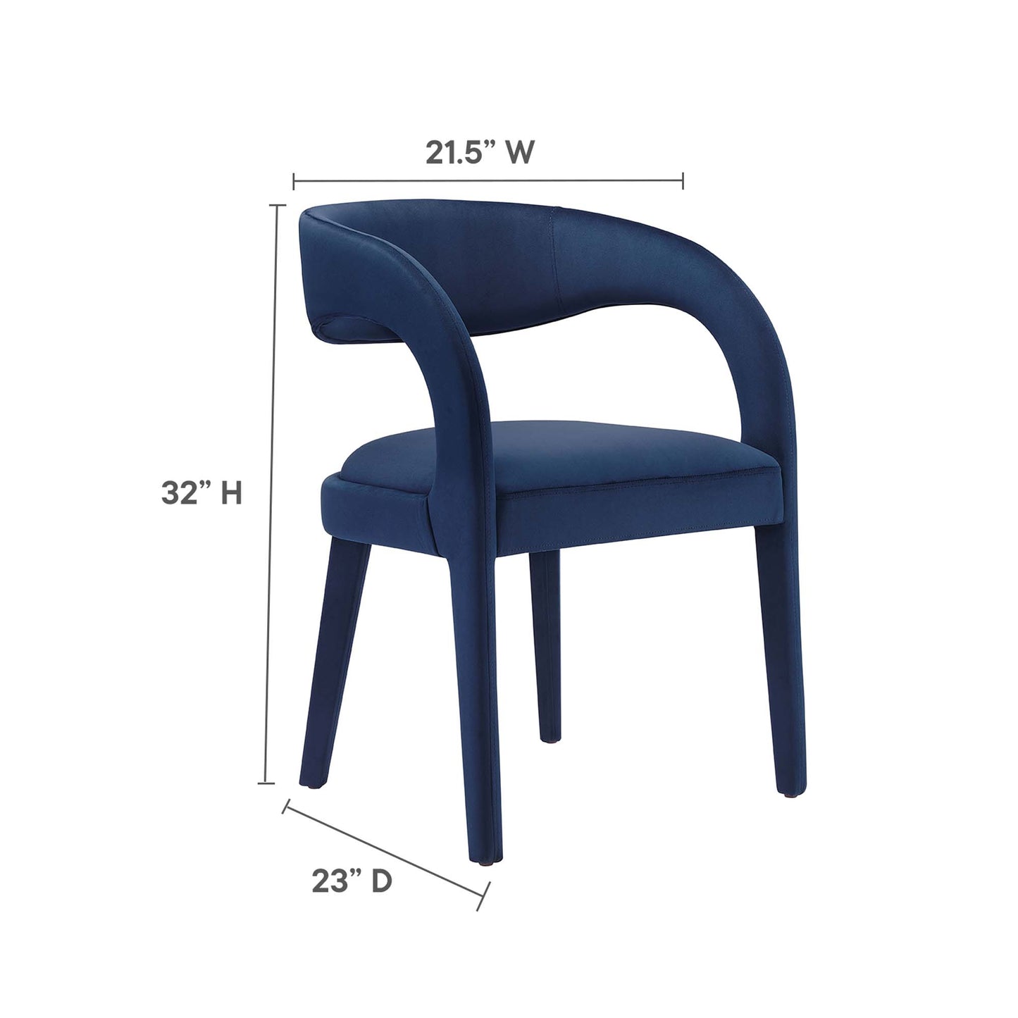 Modway - Pinnacle Performance Velvet Dining Chair Set of 2 by Modway  Bar and Dining Dining Chairs Blue - EEI-6563-MID