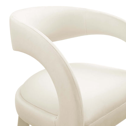 Modway Outlet Pinnacle Performance Velvet Bar Stool Set of 2 by Modway  Bar and Dining Furniture Ivory Gold - EEI-6569-IVO-GLD