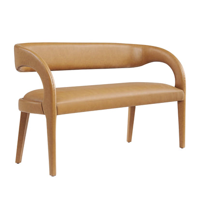 Modway - Pinnacle Vegan Leather Accent Bench by Modway  Living Room Benches and Stools Brown - EEI-6570-TAN