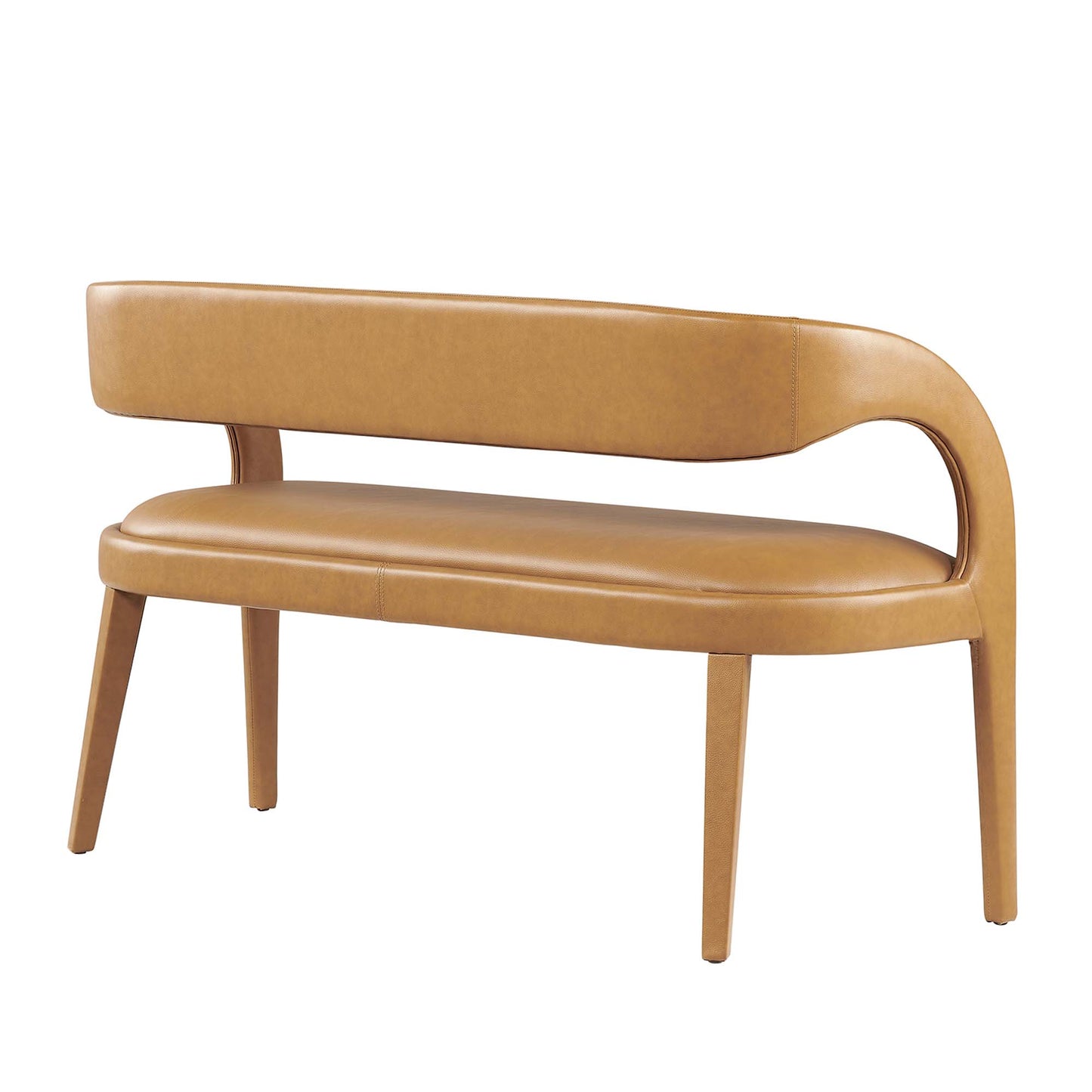 Modway - Pinnacle Vegan Leather Accent Bench by Modway  Living Room Benches and Stools Brown - EEI-6570-TAN