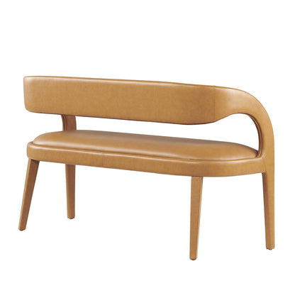 Modway - Pinnacle Vegan Leather Accent Bench by Modway  Living Room Benches and Stools Brown - EEI-6570-TAN
