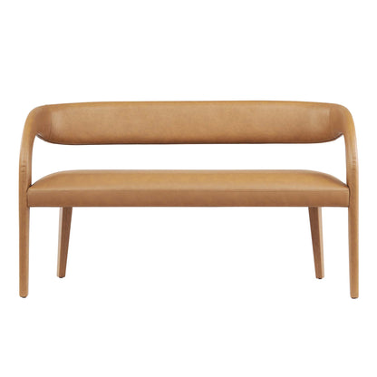 Modway - Pinnacle Vegan Leather Accent Bench by Modway  Living Room Benches and Stools Brown - EEI-6570-TAN