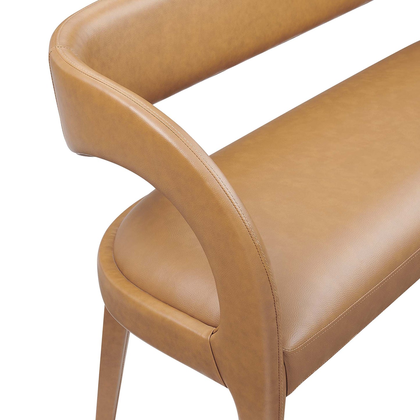 Modway - Pinnacle Vegan Leather Accent Bench by Modway  Living Room Benches and Stools Brown - EEI-6570-TAN