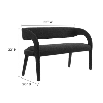 Modway - Pinnacle Boucle Fabric Accent Bench by Modway  Living Room Benches and Stools Black - EEI-6571-BLK