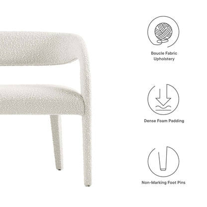 Modway - Pinnacle Boucle Fabric Accent Bench by Modway  Living Room Benches and Stools White - EEI-6571-IVO