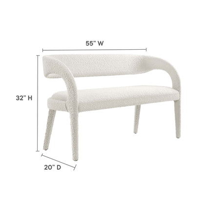 Modway - Pinnacle Boucle Fabric Accent Bench by Modway  Living Room Benches and Stools White - EEI-6571-IVO