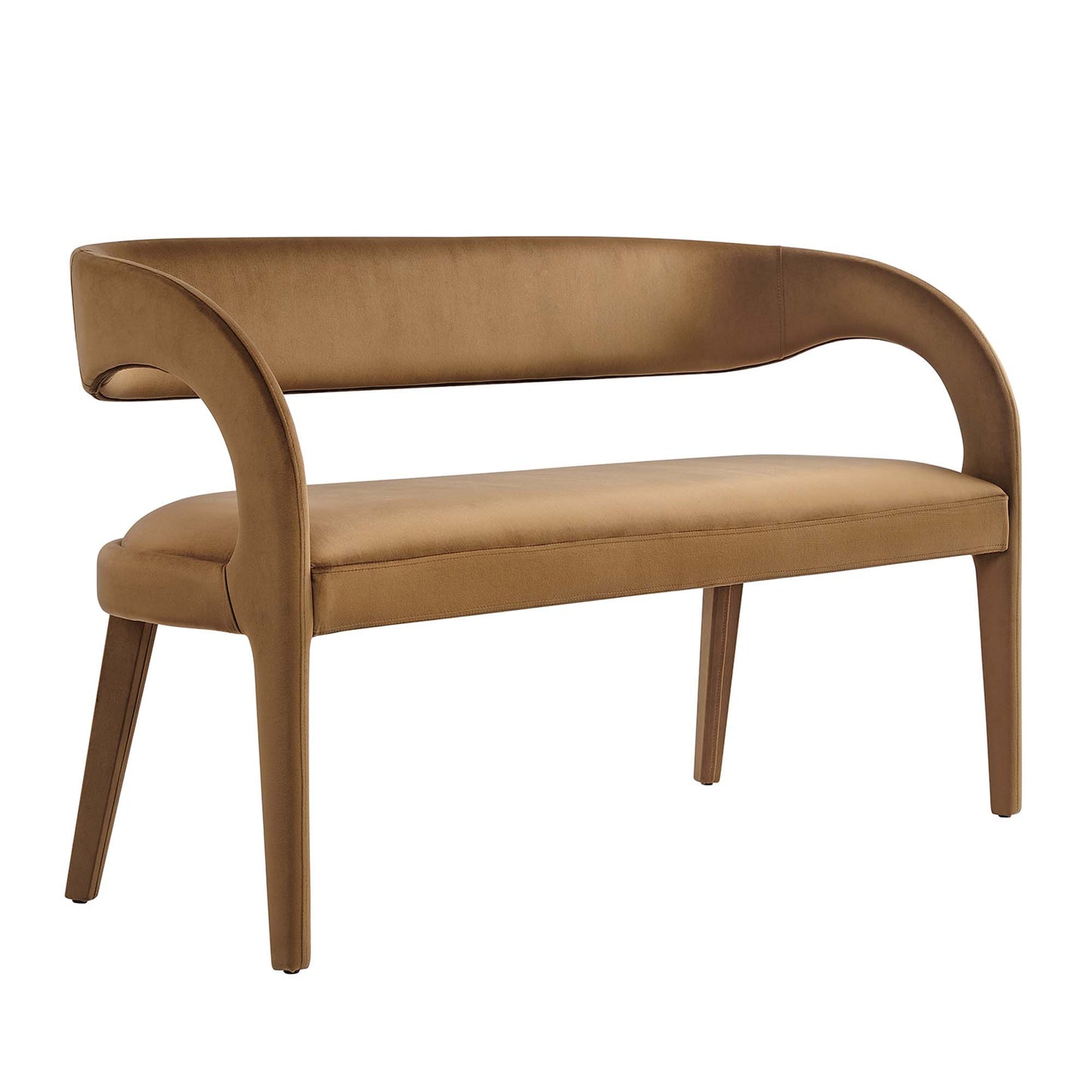Modway - Pinnacle Performance Velvet Accent Bench by Modway  Living Room Benches and Stools Brown - EEI-6572-BRN