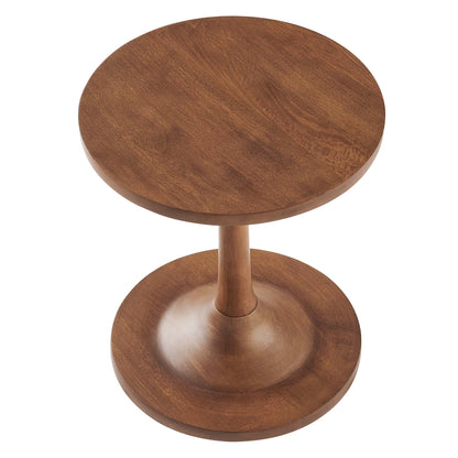 Modway - Lina Round Wood Side Table by Modway  Living Room Tables Brown - EEI-6573-WAL