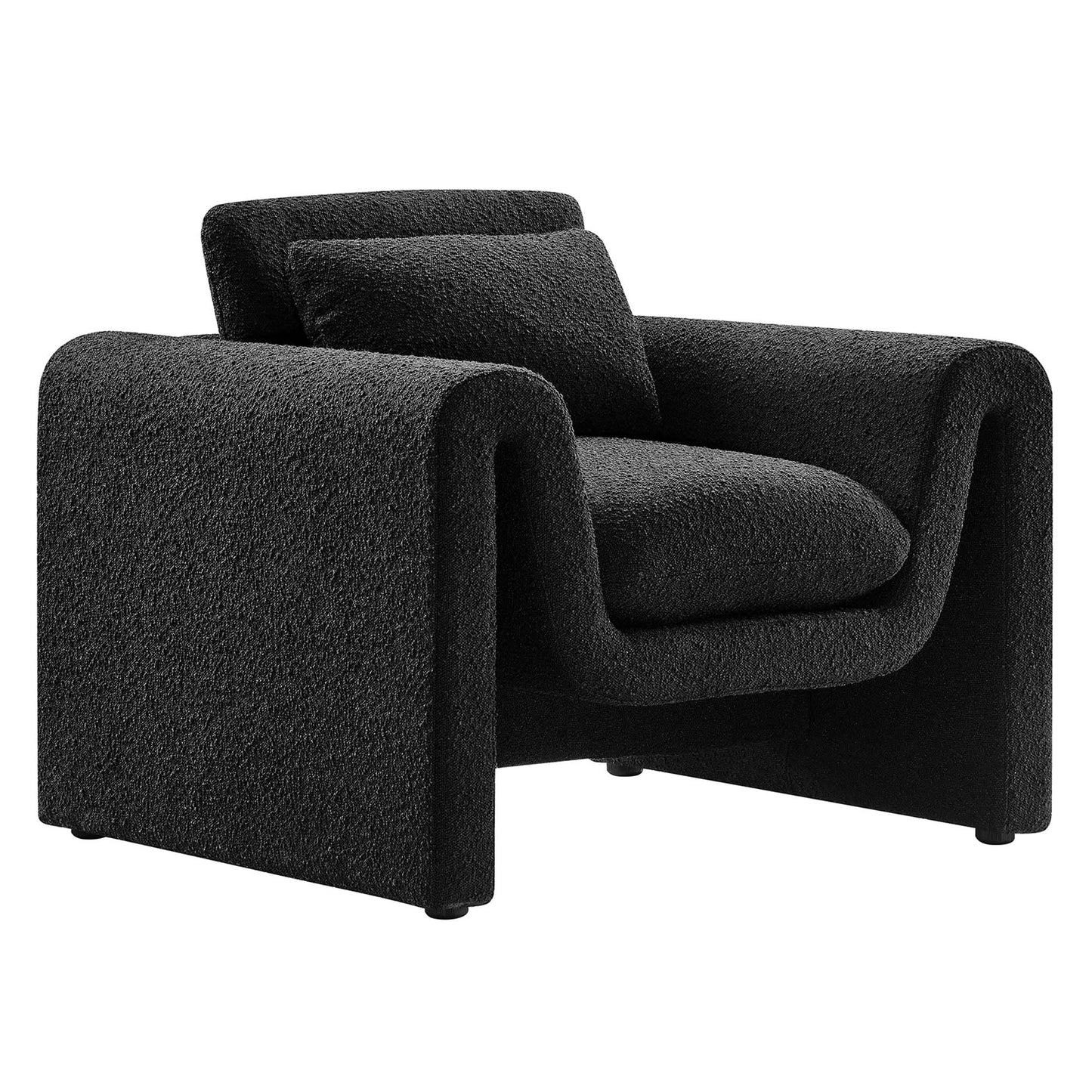 Modway - Waverly Boucle Upholstered Armchair by Modway  Living Room Sofas and Armchairs Black - EEI-6575-BLK