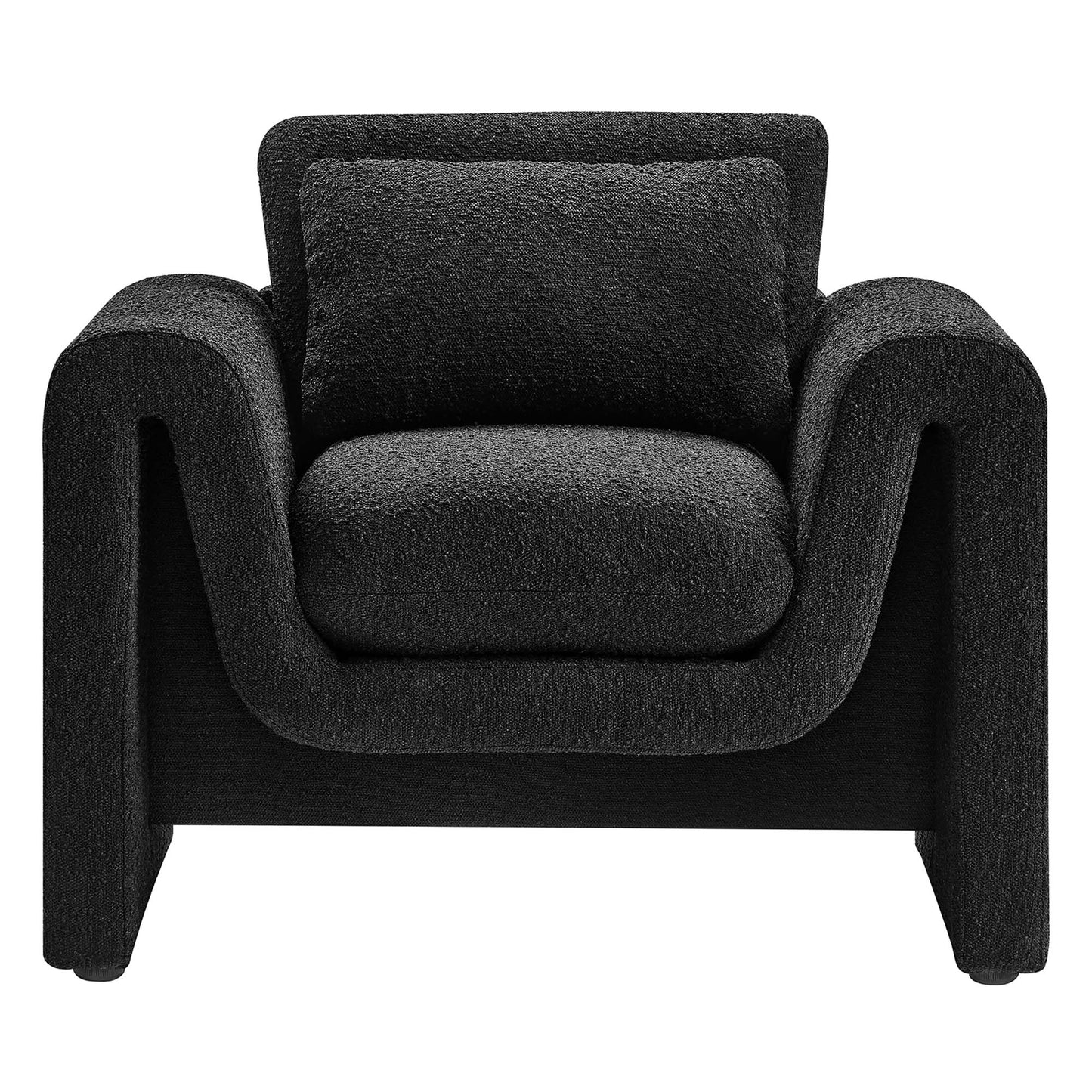 Modway - Waverly Boucle Upholstered Armchair by Modway  Living Room Sofas and Armchairs Black - EEI-6575-BLK