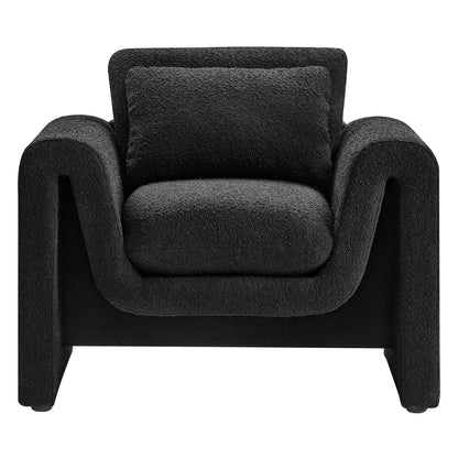Modway - Waverly Boucle Upholstered Armchair by Modway  Living Room Sofas and Armchairs Black - EEI-6575-BLK