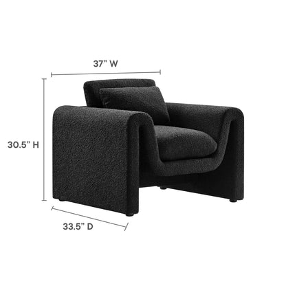 Modway - Waverly Boucle Upholstered Armchair by Modway  Living Room Sofas and Armchairs Black - EEI-6575-BLK