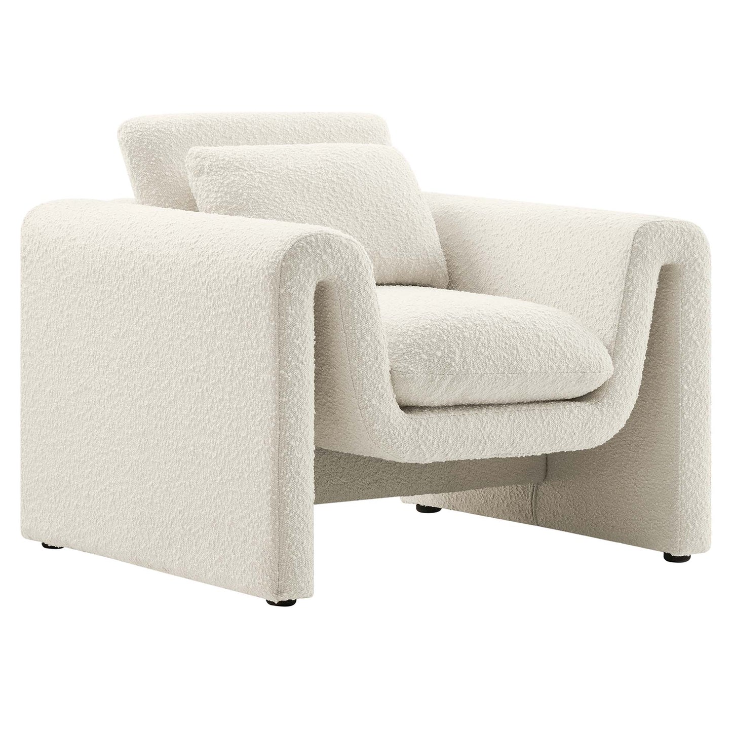 Modway - Waverly Boucle Upholstered Armchair by Modway  Living Room Sofas and Armchairs White - EEI-6575-IVO