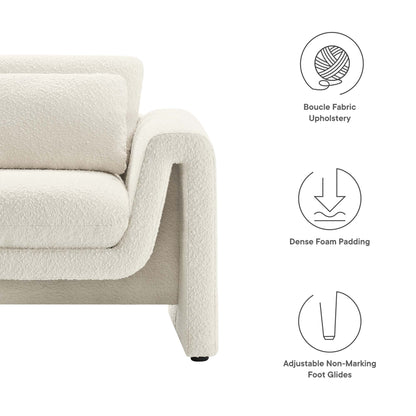 Modway - Waverly Boucle Upholstered Armchair by Modway  Living Room Sofas and Armchairs White - EEI-6575-IVO