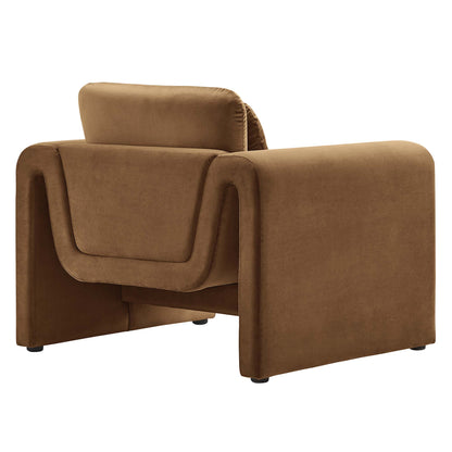Modway - Waverly Performance Velvet Armchair by Modway  Living Room Sofas and Armchairs Brown - EEI-6576-BRN