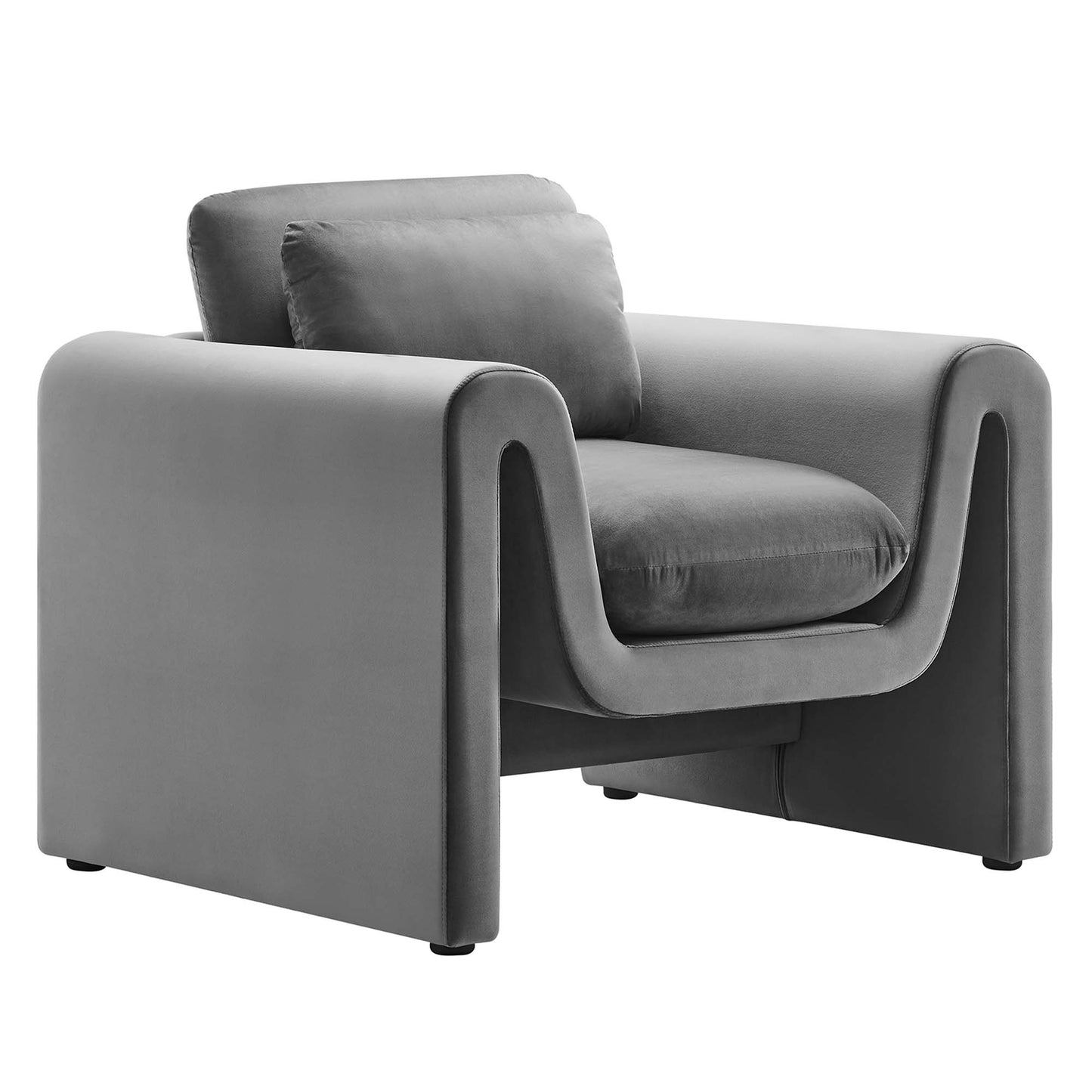 Modway Outlet Waverly Performance Velvet Armchair by Modway  Living Room Furniture Gray - EEI-6576-GRY