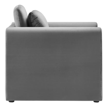 Modway Outlet Waverly Performance Velvet Armchair by Modway  Living Room Furniture Gray - EEI-6576-GRY