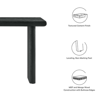 Modway - Relic Concrete Textured Console Table by Modway  Living Room Tables Black - EEI-6577-BLK