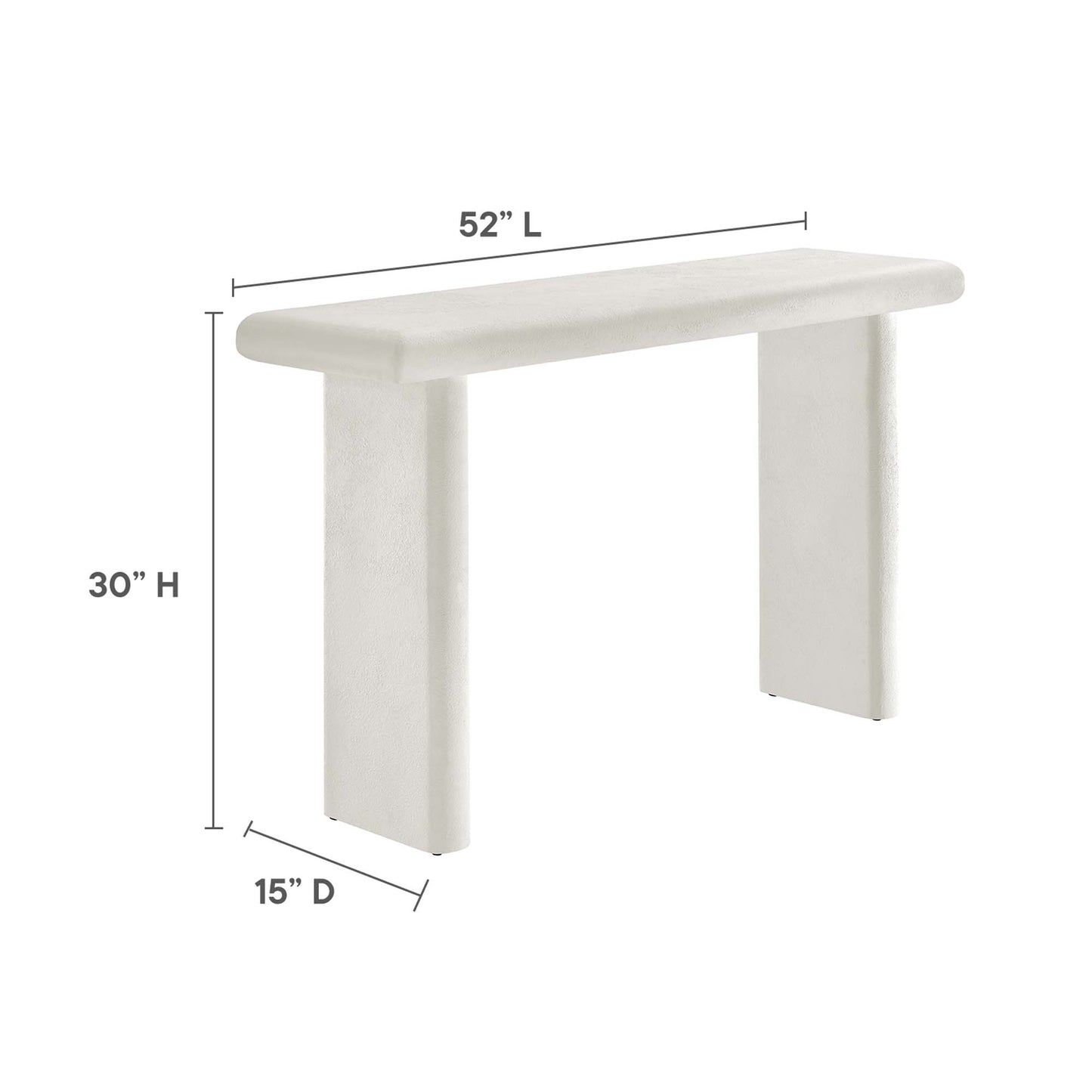 Modway - Relic Concrete Textured Console Table by Modway  Living Room Tables White - EEI-6577-WHI
