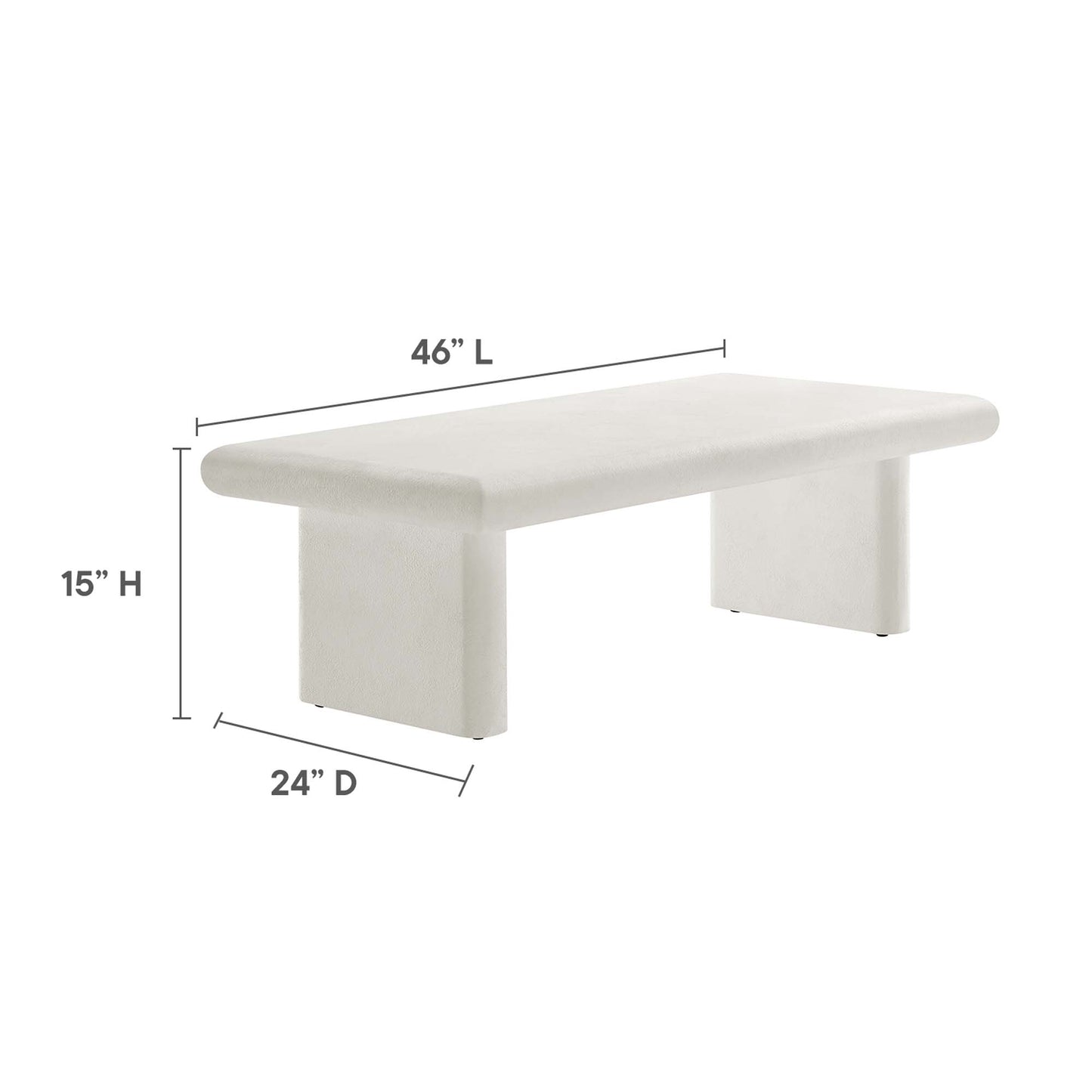 Modway - Relic Concrete Textured Coffee Table by Modway  Living Room Tables White - EEI-6578-WHI