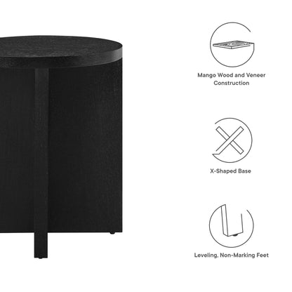 Modway - Silas Round Wood Side Table by Modway  Living Room Tables Black - EEI-6579-BLK