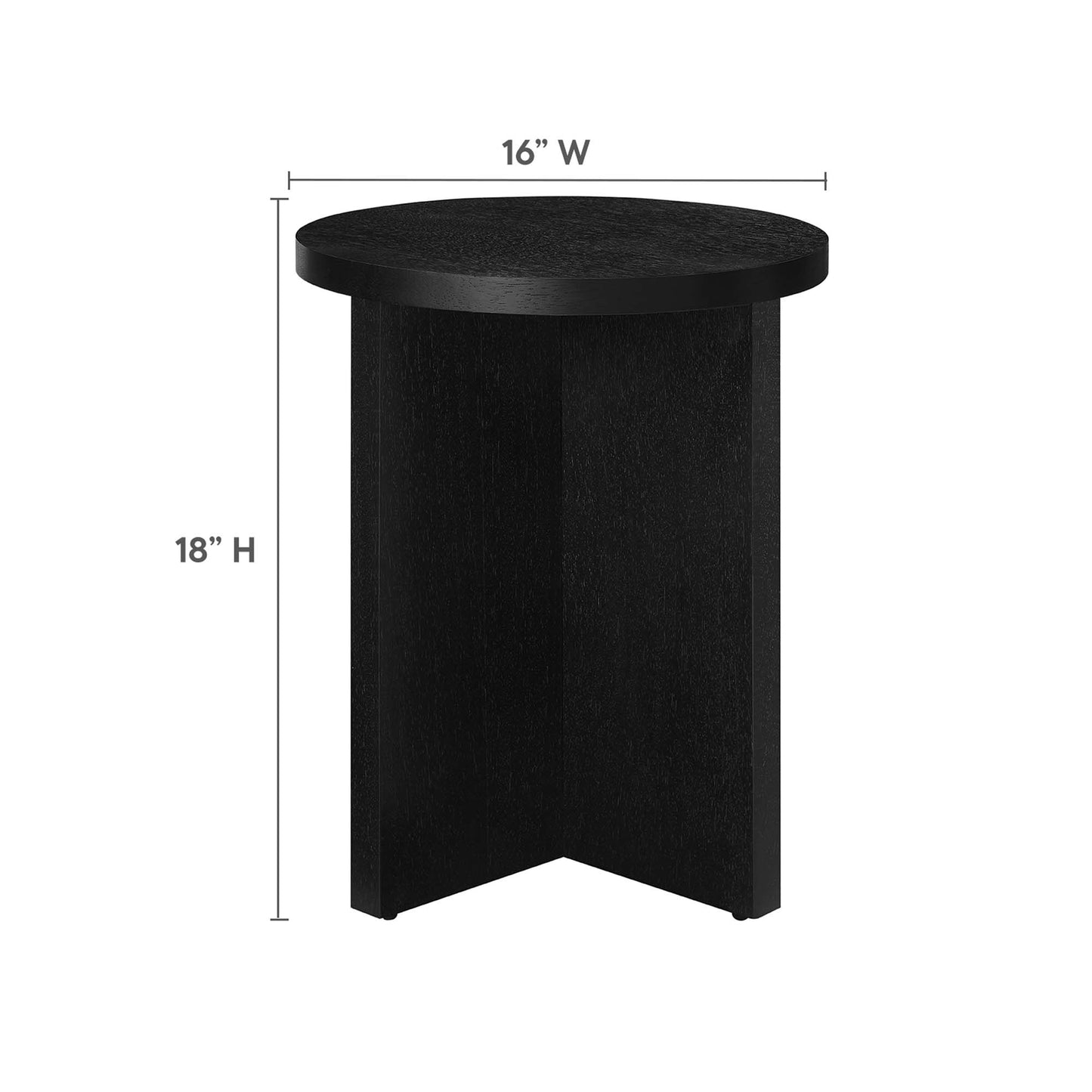 Modway - Silas Round Wood Side Table by Modway  Living Room Tables Black - EEI-6579-BLK