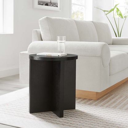 Modway - Silas Round Wood Side Table by Modway  Living Room Tables Black - EEI-6579-BLK