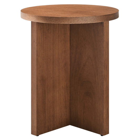 Modway - Silas Round Wood Side Table by Modway  Living Room Tables Brown - EEI-6579-WAL