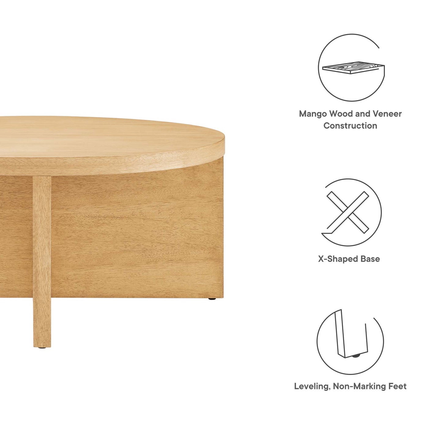 Modway - Silas Round Wood Coffee Table by Modway  Living Room Tables Brown - EEI-6580-NAT