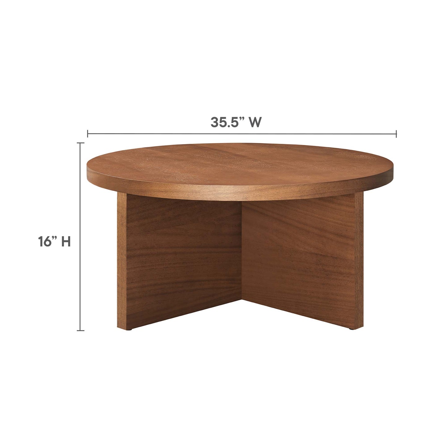 Modway - Silas Round Wood Coffee Table by Modway  Living Room Tables Brown - EEI-6580-WAL