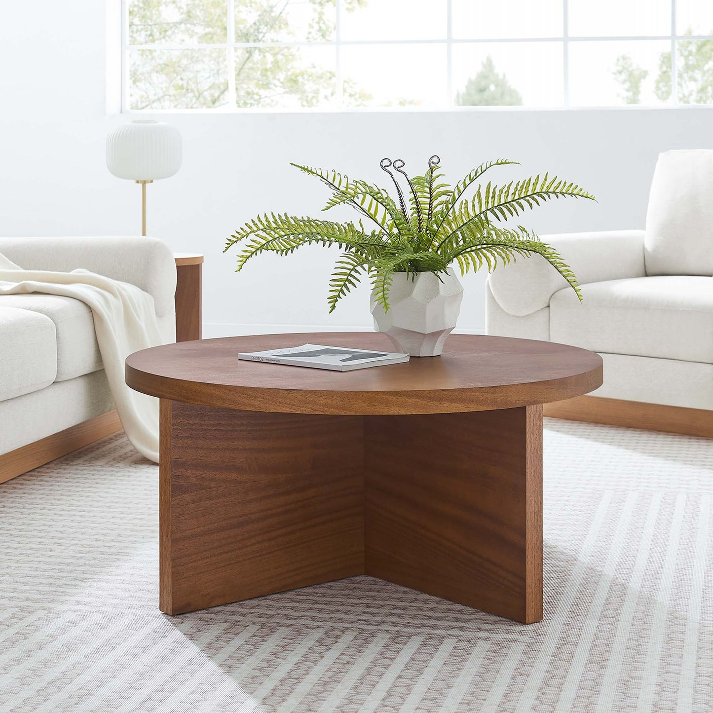 Modway - Silas Round Wood Coffee Table by Modway  Living Room Tables Brown - EEI-6580-WAL