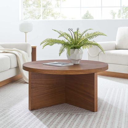 Modway - Silas Round Wood Coffee Table by Modway  Living Room Tables Brown - EEI-6580-WAL