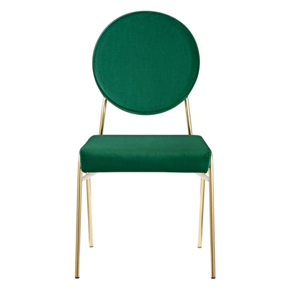 Modway Outlet Craft Performance Velvet Dining Side Chairs Set of 2 by Modway  Bar and Dining Furniture Gold Green - EEI-6581-GLD-GRN
