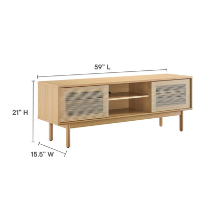 Modway Outlet Milo 59" TV Stand by Modway  Living Room Furniture Oak Tan - EEI-6584-OAK-TAN