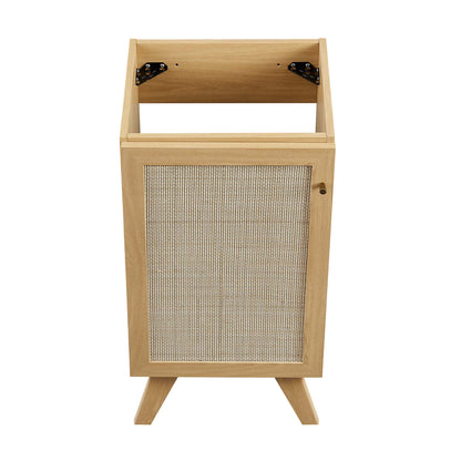 Oak bathroom vanity cabinet with doors (sink basin not included)