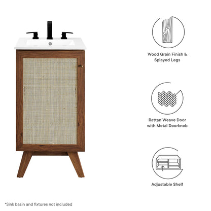 Modway Outlet Soma 18? Bathroom Vanity Cabinet (Sink Basin Not Included) by Modway  Bathroom Furniture Walnut - EEI-6585-WAL