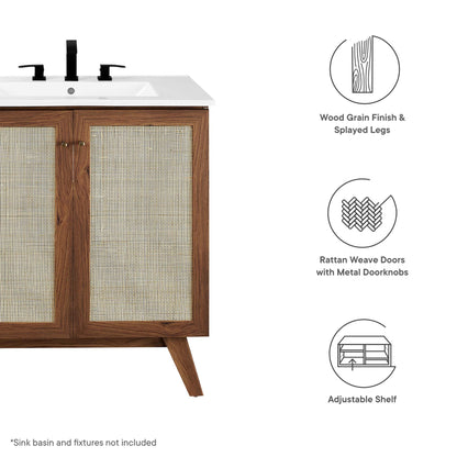 Modway - Soma 30? Bathroom Vanity Cabinet (Sink Basin Not Included) by Modway  Bathroom Vanities Brown - EEI-6587-WAL