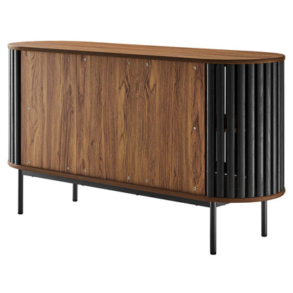 Modway Outlet Fortitude 59? Oval Sideboard by Modway  Living Room Furniture Walnut Black - EEI-6590-WAL-BLK