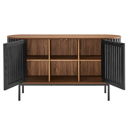 Modway Outlet Fortitude 59? Oval Sideboard by Modway  Living Room Furniture Walnut Black - EEI-6590-WAL-BLK