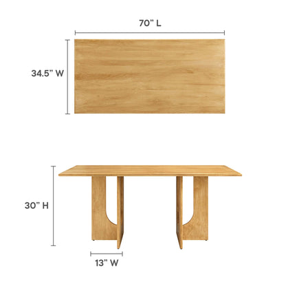 Modway - Rivian Rectangular 70" Wood Dining Table by Modway  Bar and Dining Bar and Dining Tables Brown - EEI-6593-OAK