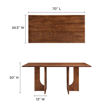 Modway - Rivian Rectangular 70" Wood Dining Table by Modway  Bar and Dining Bar and Dining Tables Brown - EEI-6593-WAL