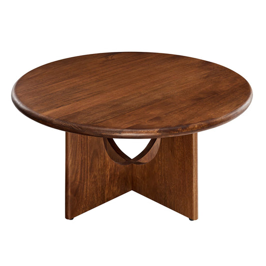 Modway - Rivian Round 34" Coffee Table by Modway  Living Room Tables Brown - EEI-6594-WAL