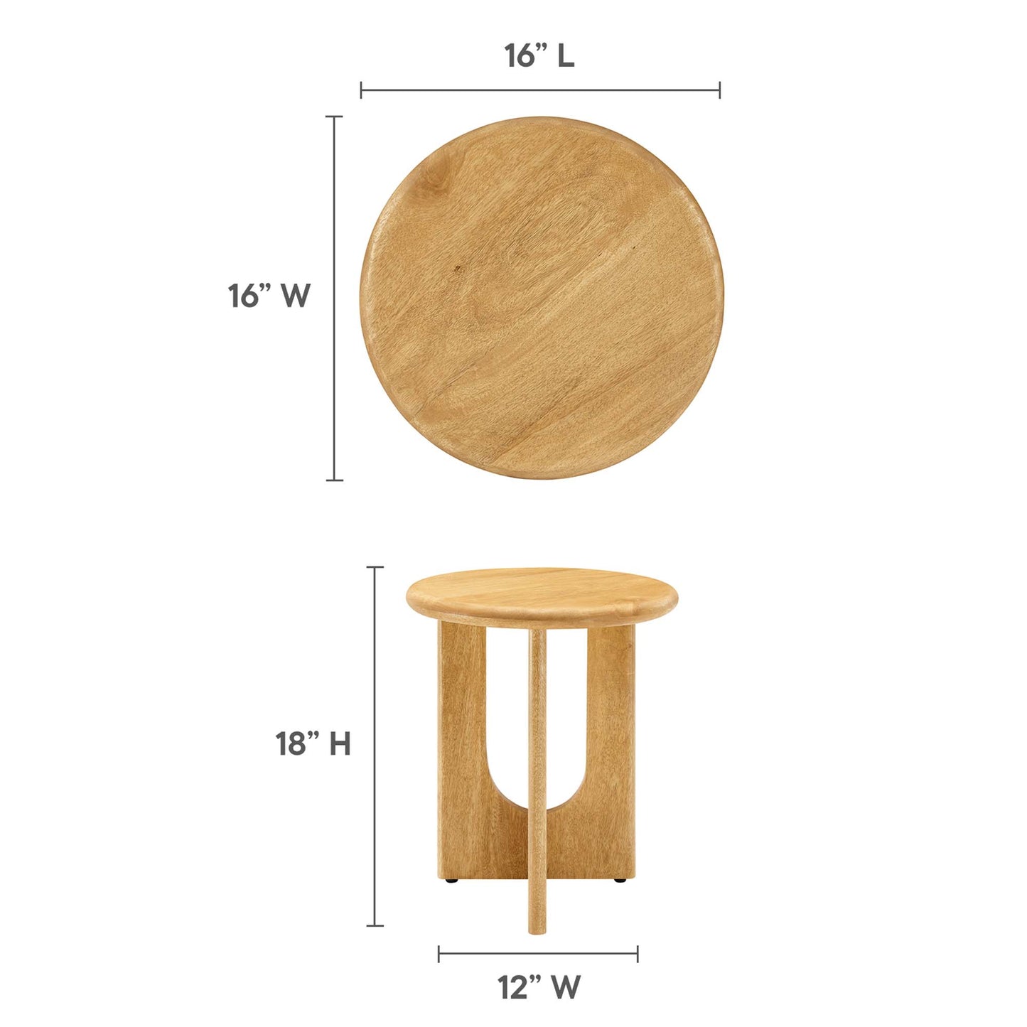 Modway - Rivian Round Side Table by Modway  Living Room Tables Brown - EEI-6595-OAK