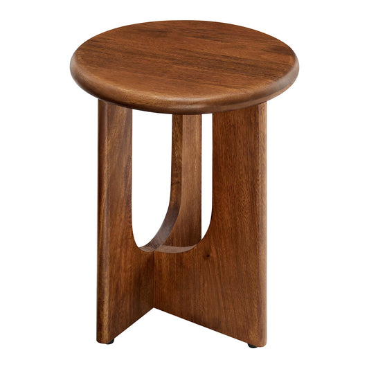 Modway - Rivian Round Side Table by Modway  Living Room Tables Brown - EEI-6595-WAL