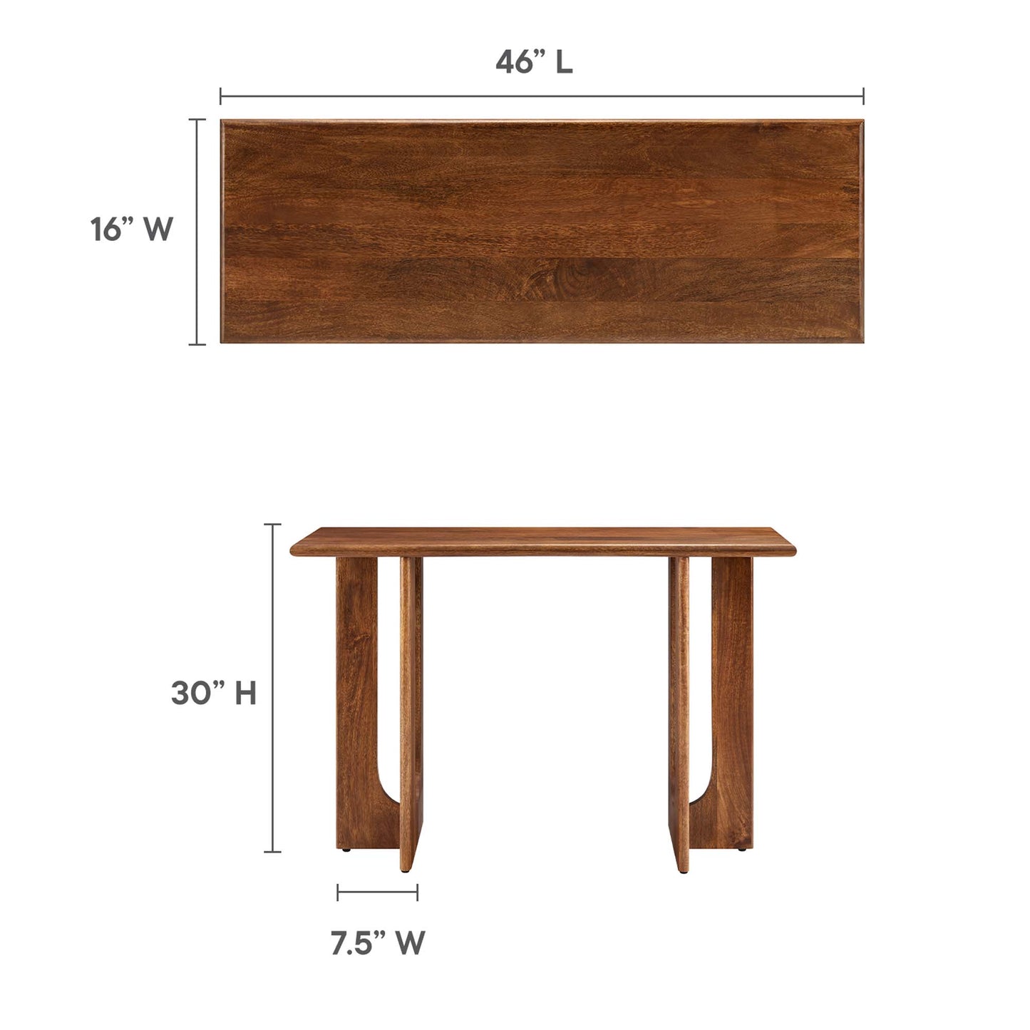 Modway - Rivian 46" Console Table by Modway  Living Room Tables Brown - EEI-6596-WAL